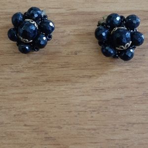 Vintage West Germany Black bead earrings